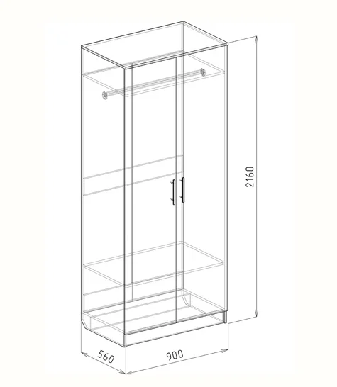 Шкаф 2-дверный Светлана №2 дуб бунратти/бодега
