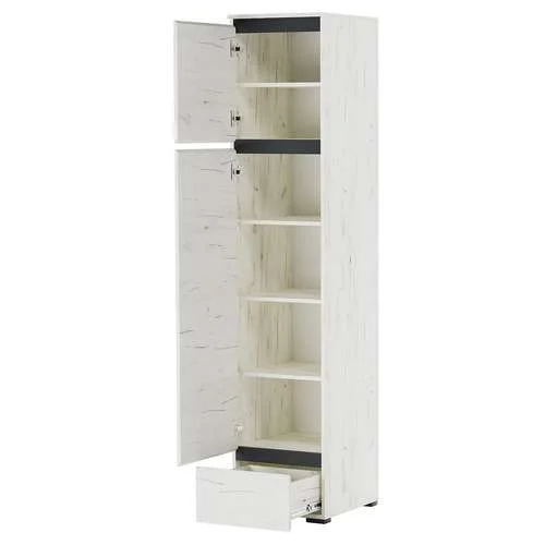 Пенал Гретта Д2С1Я дуб крафт белый/антрацит