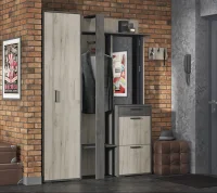 Модульная прихожая Эдинбург железный камень/дуб крафт серый