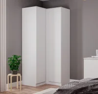 Шкаф угловой прямой Челси белый/белый глянец Шкаф угловой прямой Челси белый/белый глянец