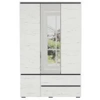 Шкаф 3-х дверный Гретта 4С2Я с зеркалом дуб крафт белый/антрацит