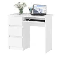 Стол компьютерный три ящика МС-6 белый (левый)