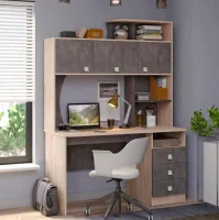 Стол компьютерный Альфа-3 дуб серый/ателье темное