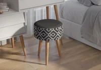 Банкетка 6-5132 Юна черная с рисунком