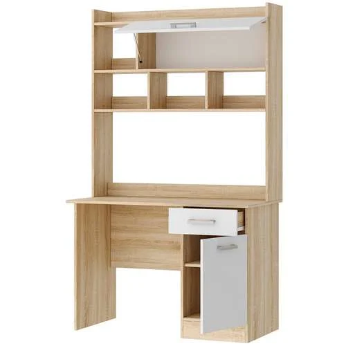 Стол компьютерный ПКС-2 дуб сонома/белый глянец