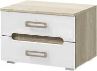 Тумбы прикроватные Ким дуб сонома/белый глянец