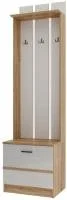 Тумба с вешалкой Сакура дуб сонома/белый глянец