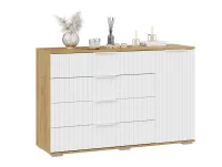 Комод комбинированный Хилтон дуб крафт золотой/белый матовый