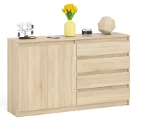 Комод широкий четыре ящика и две дверки МК 1600.1 дуб сонома