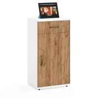 Тумба Лидер-8 МД 3.15 белый шагрень/крафт золото