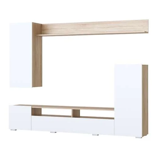 Гостиная Мия дуб сонома/белый глянец