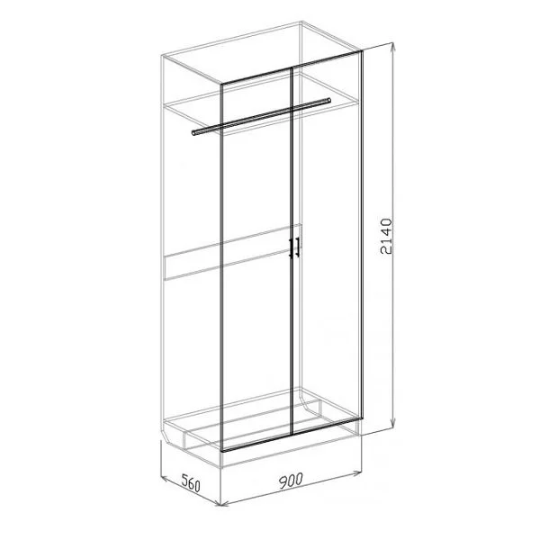 Шкаф 2-дверный Атлантида