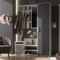 Прихожая Визит графит/дуб крафт белый