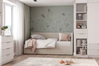 Мягкая кровать Бенто крем