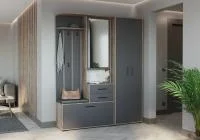 Модульная прихожая Домино дуб крафт табачный/графит