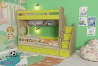 Кровать двухъярусная Юниор-1 ясень/лайм
