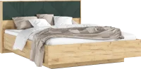 Кровать парящая Ирис 1,6 браш мени грин/дуб крафт