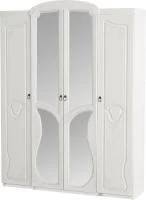 Шкаф 4-х створчатый Мария белый глянец