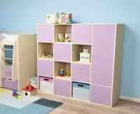 Стеллаж Джери-2 дуб молочный/ирис