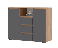 Комод Хелен КМ-01 серый графит/дуб крафт золото