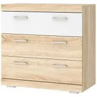 Комод Соната КС-900 дуб сонома/белый глянец