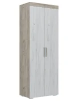 Шкаф 2-х дверный для одежды Ольга-19 дуб крафт серый/дуб крафт белый