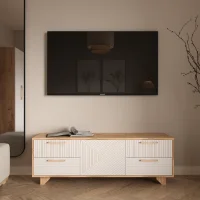 Тумба ТВ Ньерд 1501.4 дуб вотан/белый софт