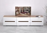 Тумба под ТВ Наоми ТБ-17 дуб каньон/белый глянец