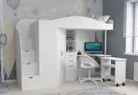 Кровать чердак Юниор-4 белый