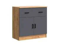 Комод с ящиком и 2-мя дверьми Бася дуб крафт/графит