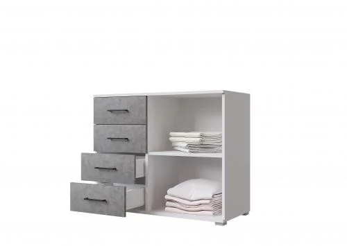 Комод Nova белый/бетон