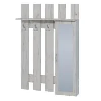 Вешалка с зеркалом Саша-9 дуб крафт белый