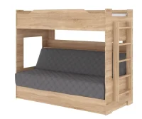 Кровать двухъярусная с диван-кроватью дуб сонома