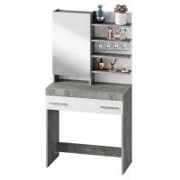 Косметический стол Инстайл СТ-01 бетон/белый