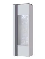 Пенал-витрина Таормина белый/серый графит