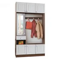 Прихожая Вега-3 ясень шимо темный/рельеф пастель