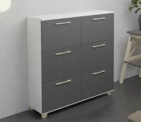 Обувница Копенгаген 6 ящиков белый/серый графит