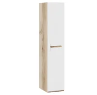 Шкаф для белья с 1-ой дверью Фьюжн дуб делано/белый глянец