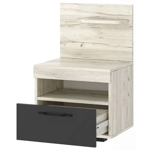 Тумба прикроватная Соната ТС-450 дуб крафт белый/антрацит