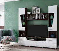 Стенка Моника венге/белый глянец