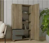 Стеллаж Копенгаген без стекла дуб самдал/серый графит