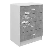 Комод Юниор-2 Лофт белый/бетон светлый