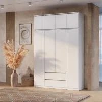 Шкаф 4-х створчатый Симпл ШК-13 + антресоль ТБ-19 белый