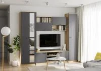 Гостиная Герда дуб крафт серый/антрацит