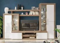 Гостиная Стас дуб сонома/белый глянец