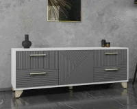 Тумба под ТВ со створкой Копенгаген белый/серый графит