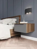 Тумба прикроватная подвесная Роза орех франклин/графит скин ройс