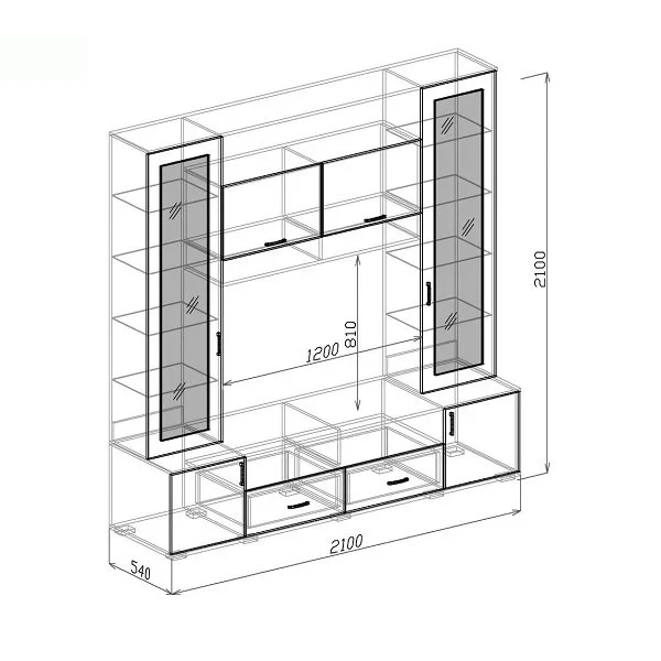 Витрина Нежность №1 бодега/рельеф пастель