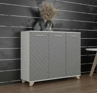 Комод Стокгольм белый/серый графит
