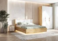 Кровать парящая Ирис 1,6 браш вайт/дуб крафт